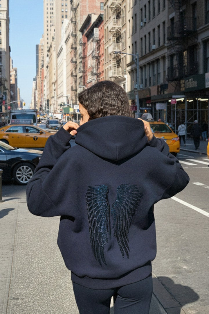 Sequin Angel Wings Hoodie
