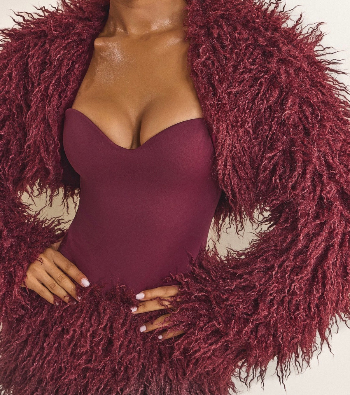 Burgundy Fur Jacket