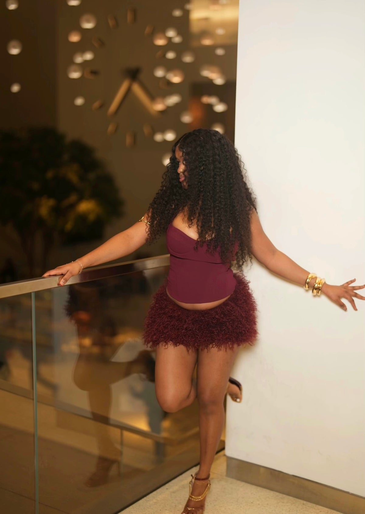 Burgundy Fur Jacket